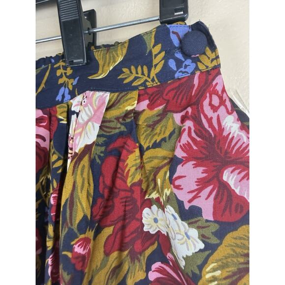 Vintage Susan Bristol Floral High-Waist Wide-Leg Shorts 90s Size 14 - Picture 5 of 11